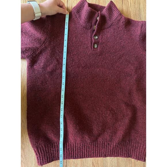 L.L. Bean Vtg 100% Lambswool Red Chunky Sweater Size Small - Picture 6 of 9